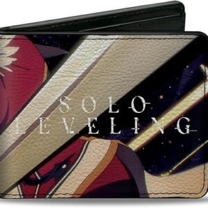 Solo Leveling Wallet, Bifold, Solo Leveling Cha Hae In Pose and Title Logo, Vegan Leather